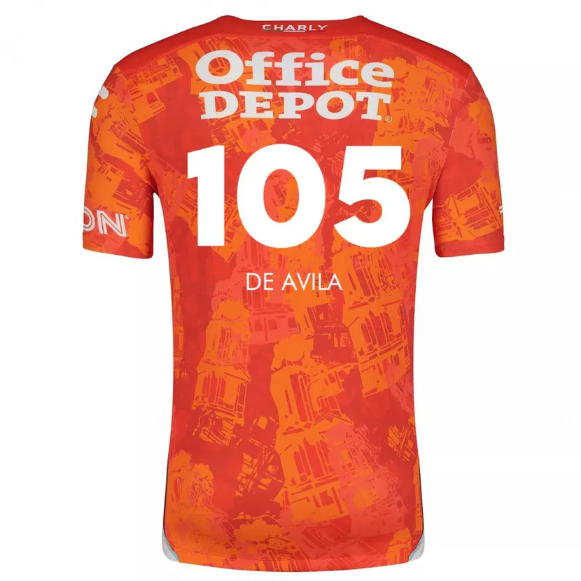 Danxen Niño Camiseta José De Ávila #105 Naranja Blanco 2ª Equipación 2024/25 La Camisa