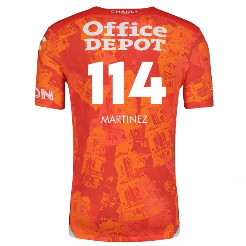 Danxen Niño Camiseta Jesús Martínez #114 Naranja Blanco 2ª Equipación 2024/25 La Camisa