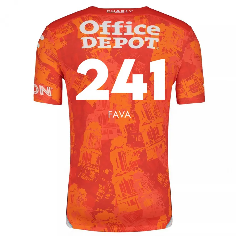 Danxen Niño Camiseta Marco Fava #241 Naranja Blanco 2ª Equipación 2024/25 La Camisa