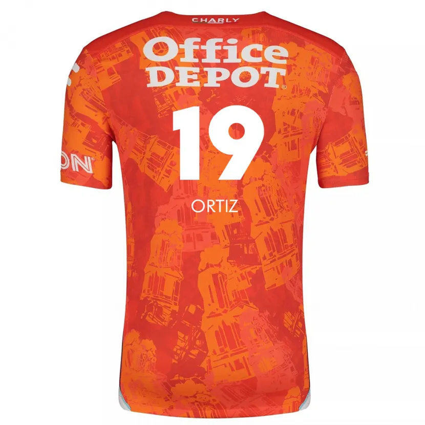 Danxen Niño Camiseta Celso Ortiz #19 Naranja Blanco 2ª Equipación 2024/25 La Camisa