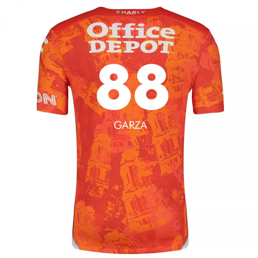 Danxen Niño Camiseta Adrián Garza #88 Naranja Blanco 2ª Equipación 2024/25 La Camisa