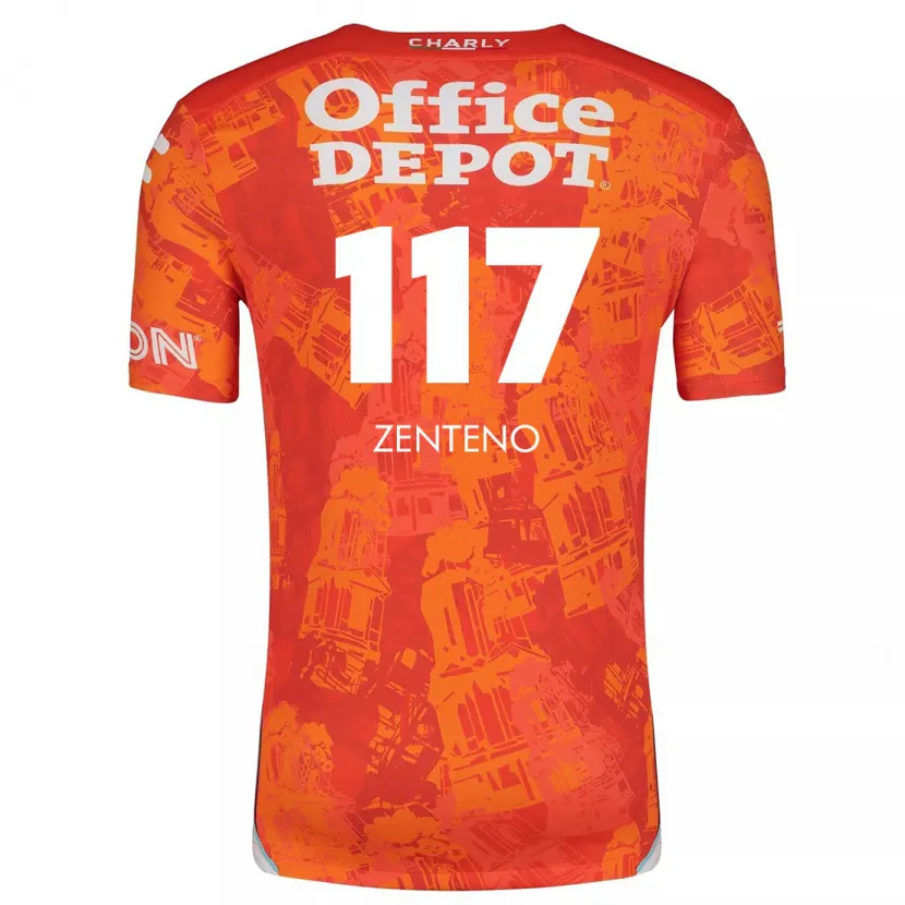 Danxen Niño Camiseta Gustavo Zenteno #117 Naranja Blanco 2ª Equipación 2024/25 La Camisa