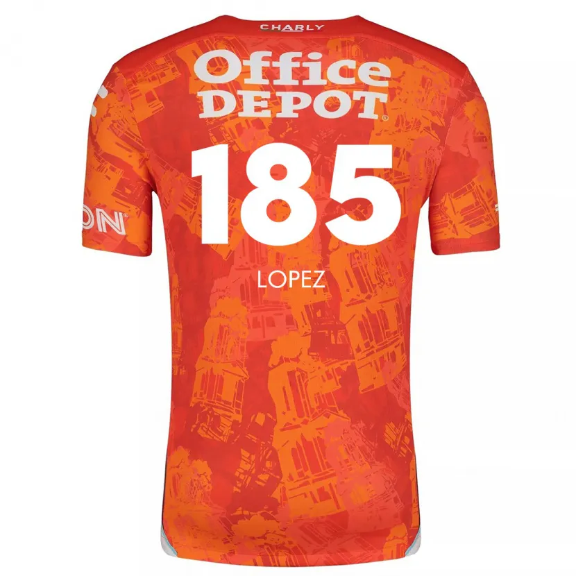 Danxen Niño Camiseta René López #185 Naranja Blanco 2ª Equipación 2024/25 La Camisa