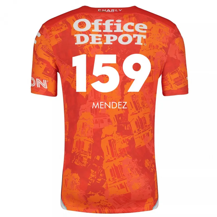 Danxen Niño Camiseta Daniel Méndez #159 Naranja Blanco 2ª Equipación 2024/25 La Camisa