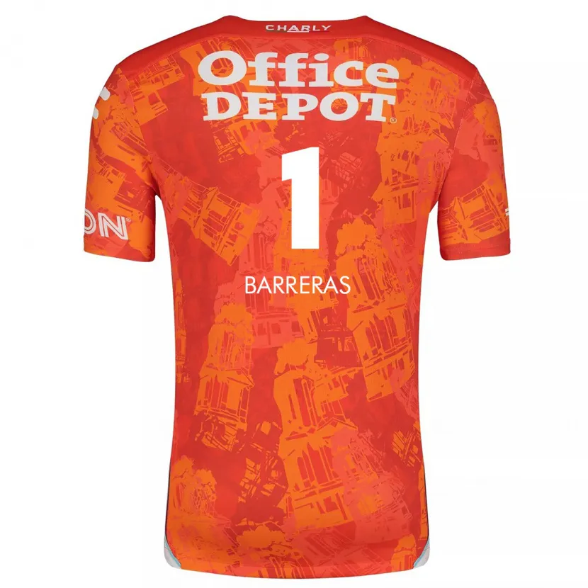 Danxen Niño Camiseta Esthefanny Barreras #1 Naranja Blanco 2ª Equipación 2024/25 La Camisa