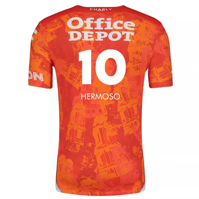 Danxen Niño Camiseta Jennifer Hermoso #10 Naranja Blanco 2ª Equipación 2024/25 La Camisa