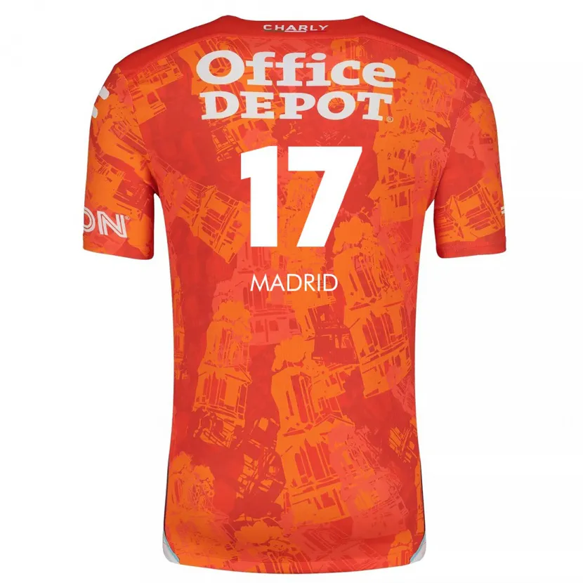 Danxen Niño Camiseta Yanín Madrid #17 Naranja Blanco 2ª Equipación 2024/25 La Camisa