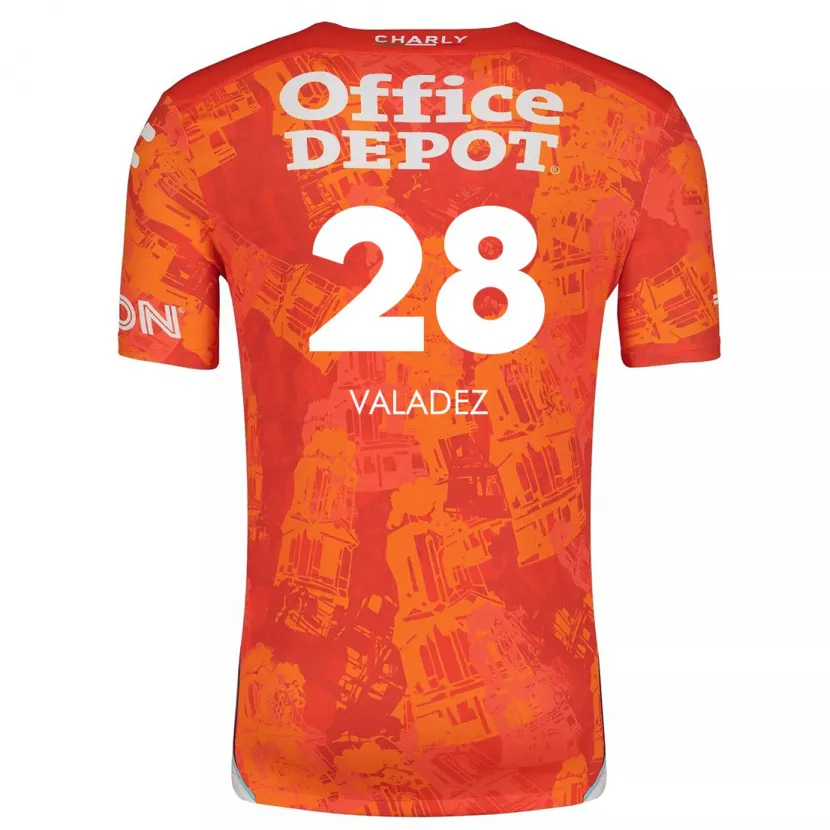 Danxen Niño Camiseta Julia Valadez #28 Naranja Blanco 2ª Equipación 2024/25 La Camisa