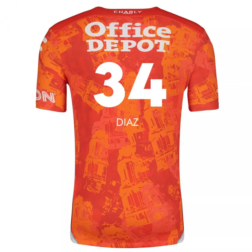 Danxen Niño Camiseta Karen Díaz #34 Naranja Blanco 2ª Equipación 2024/25 La Camisa