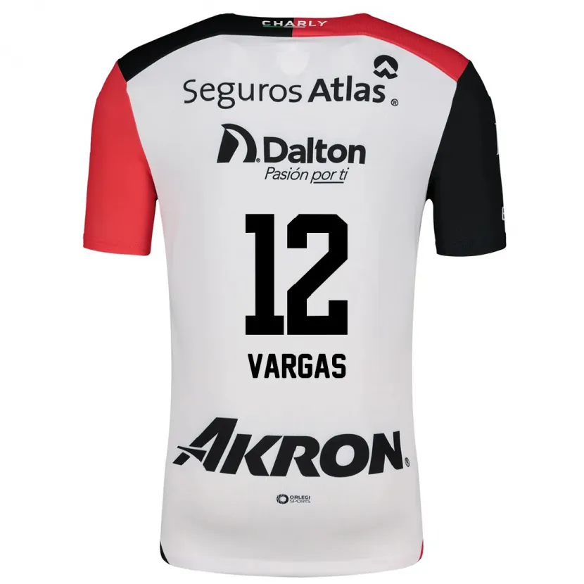 Danxen Niño Camiseta Camilo Vargas #12 Blanco Rojo Negro 2ª Equipación 2024/25 La Camisa