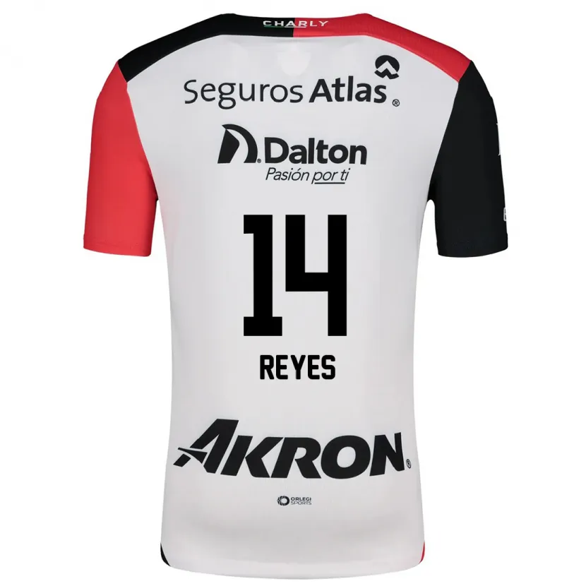 Danxen Niño Camiseta Luis Reyes #14 Blanco Rojo Negro 2ª Equipación 2024/25 La Camisa