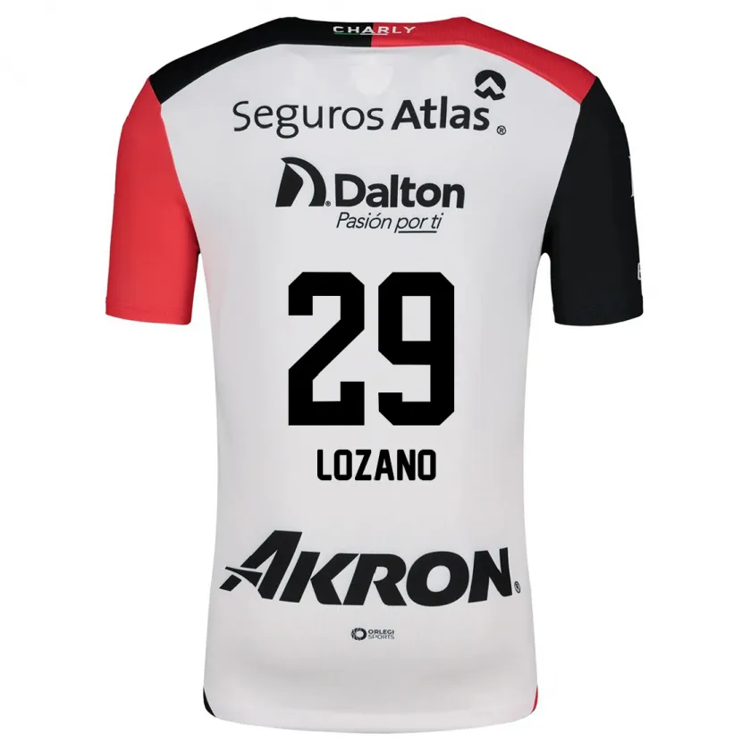 Danxen Niño Camiseta Brian Lozano #29 Blanco Rojo Negro 2ª Equipación 2024/25 La Camisa