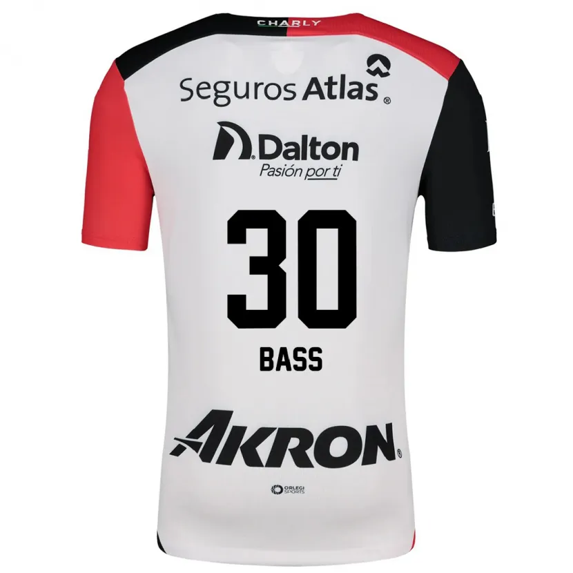 Danxen Niño Camiseta Abraham Bass #30 Blanco Rojo Negro 2ª Equipación 2024/25 La Camisa