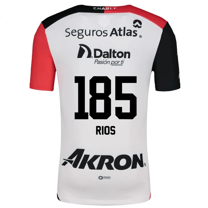 Danxen Niño Camiseta Víctor Ríos #185 Blanco Rojo Negro 2ª Equipación 2024/25 La Camisa