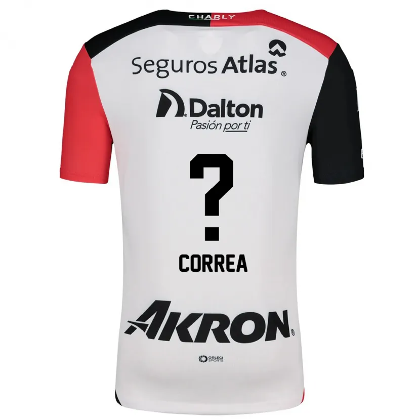 Danxen Niño Camiseta Leonardo Correa #0 Blanco Rojo Negro 2ª Equipación 2024/25 La Camisa