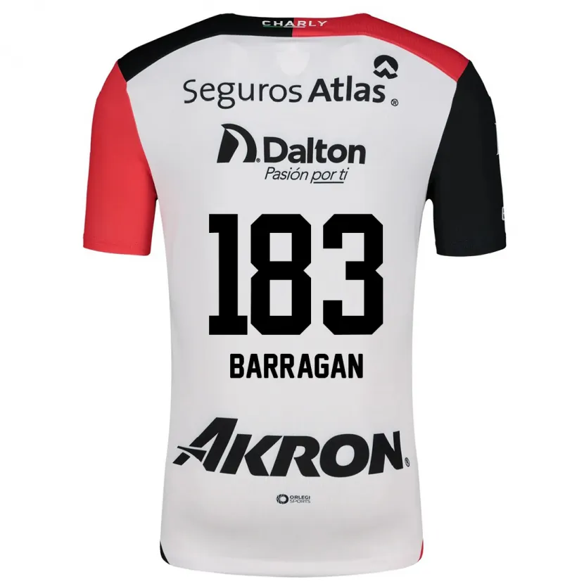 Danxen Niño Camiseta Roberto Barragán #183 Blanco Rojo Negro 2ª Equipación 2024/25 La Camisa