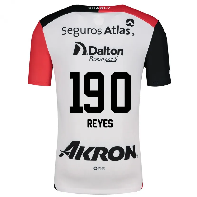 Danxen Niño Camiseta Óscar Reyes #190 Blanco Rojo Negro 2ª Equipación 2024/25 La Camisa