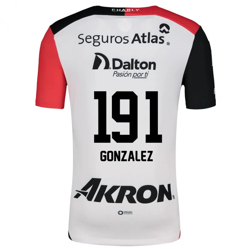 Danxen Niño Camiseta Juan González #191 Blanco Rojo Negro 2ª Equipación 2024/25 La Camisa