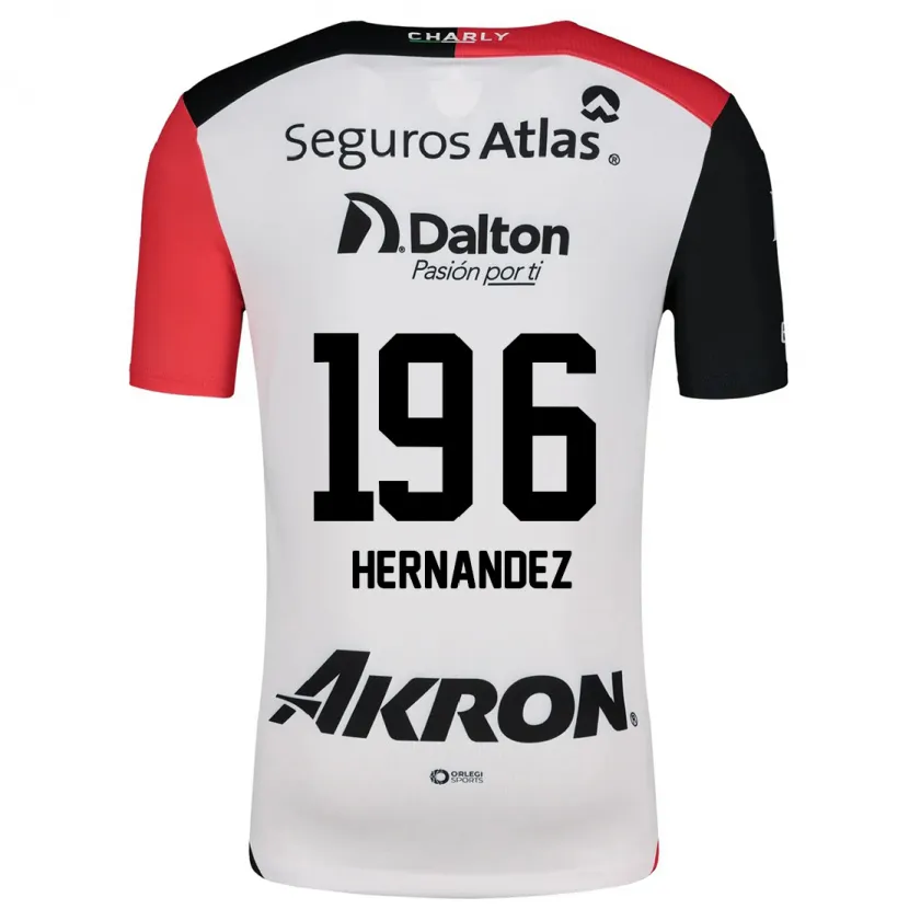 Danxen Niño Camiseta Miguel Hernández #196 Blanco Rojo Negro 2ª Equipación 2024/25 La Camisa