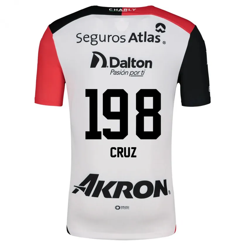 Danxen Niño Camiseta Carlos Cruz #198 Blanco Rojo Negro 2ª Equipación 2024/25 La Camisa