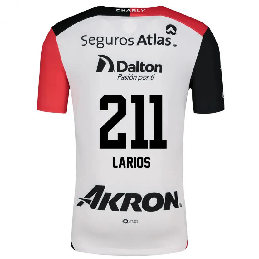 Danxen Niño Camiseta Israel Larios #211 Blanco Rojo Negro 2ª Equipación 2024/25 La Camisa