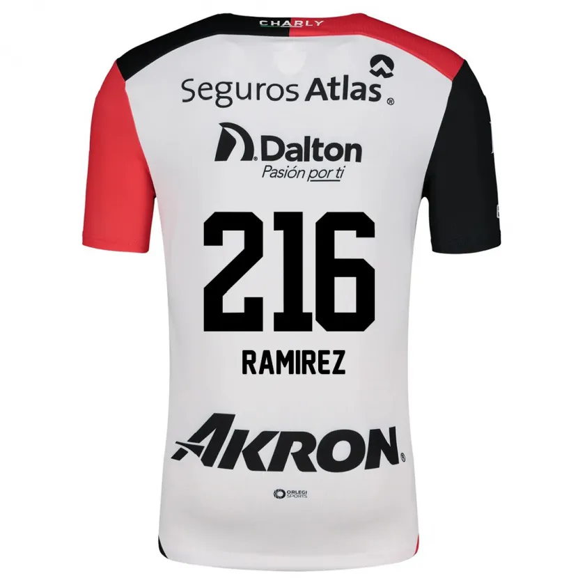 Danxen Niño Camiseta Paulo Ramírez #216 Blanco Rojo Negro 2ª Equipación 2024/25 La Camisa