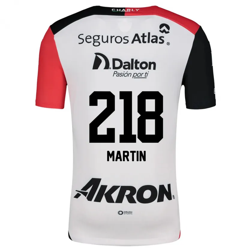 Danxen Niño Camiseta Jorge San Martín #218 Blanco Rojo Negro 2ª Equipación 2024/25 La Camisa