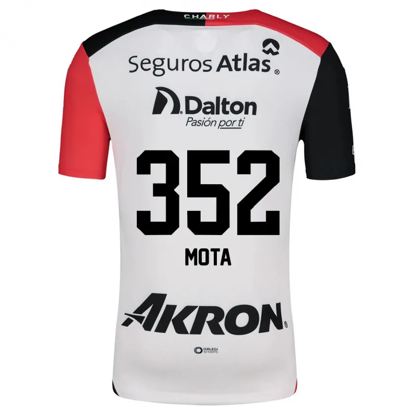 Danxen Niño Camiseta Noé Mota #352 Blanco Rojo Negro 2ª Equipación 2024/25 La Camisa