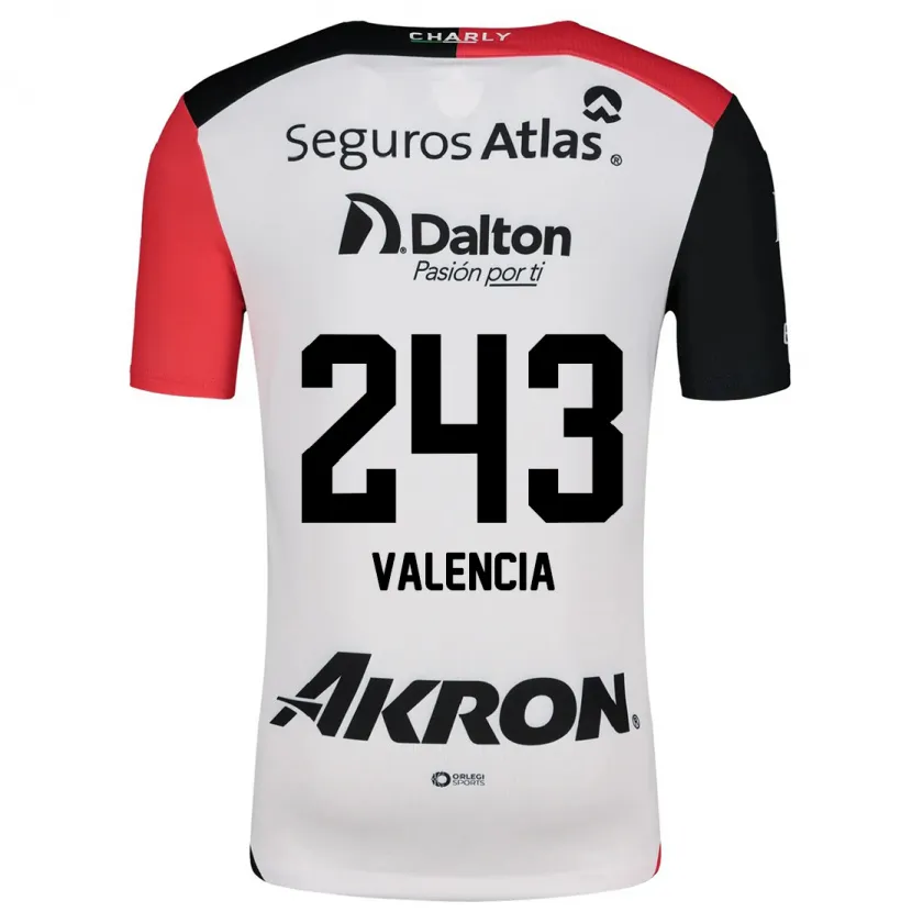 Danxen Niño Camiseta Luis Valencia #243 Blanco Rojo Negro 2ª Equipación 2024/25 La Camisa