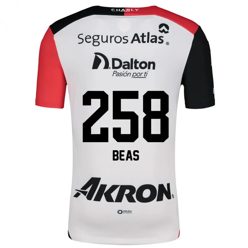 Danxen Niño Camiseta Álvaro Beas #258 Blanco Rojo Negro 2ª Equipación 2024/25 La Camisa