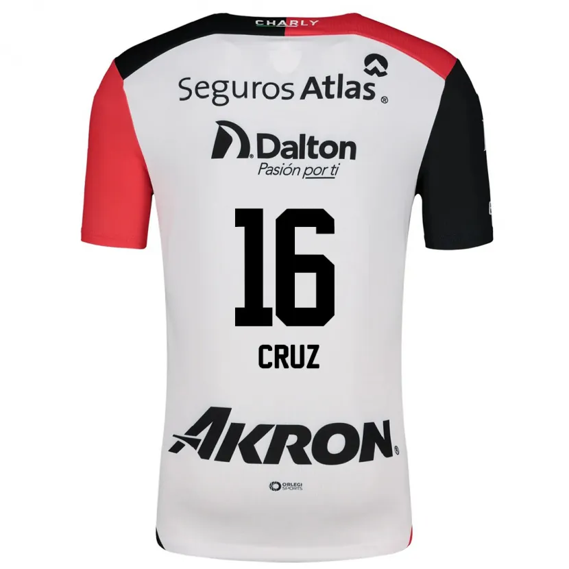 Danxen Niño Camiseta Daniela Cruz #16 Blanco Rojo Negro 2ª Equipación 2024/25 La Camisa