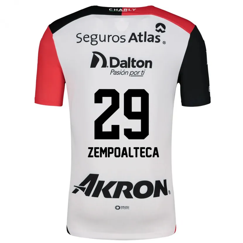 Danxen Niño Camiseta Karla Zempoalteca #29 Blanco Rojo Negro 2ª Equipación 2024/25 La Camisa