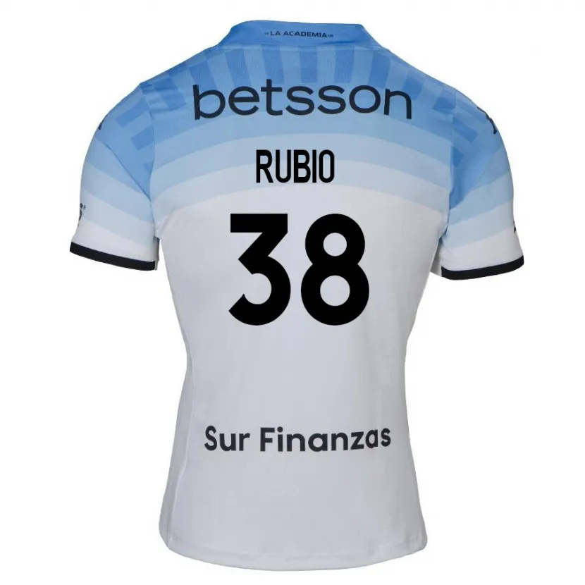 Danxen Niño Camiseta Tobías Rubio #38 Blanco Azul Negro 2ª Equipación 2024/25 La Camisa