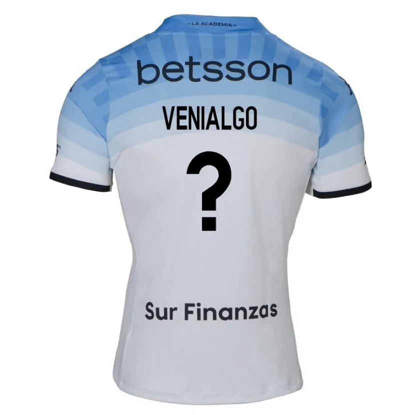 Danxen Niño Camiseta Ezequiel Venialgo #0 Blanco Azul Negro 2ª Equipación 2024/25 La Camisa