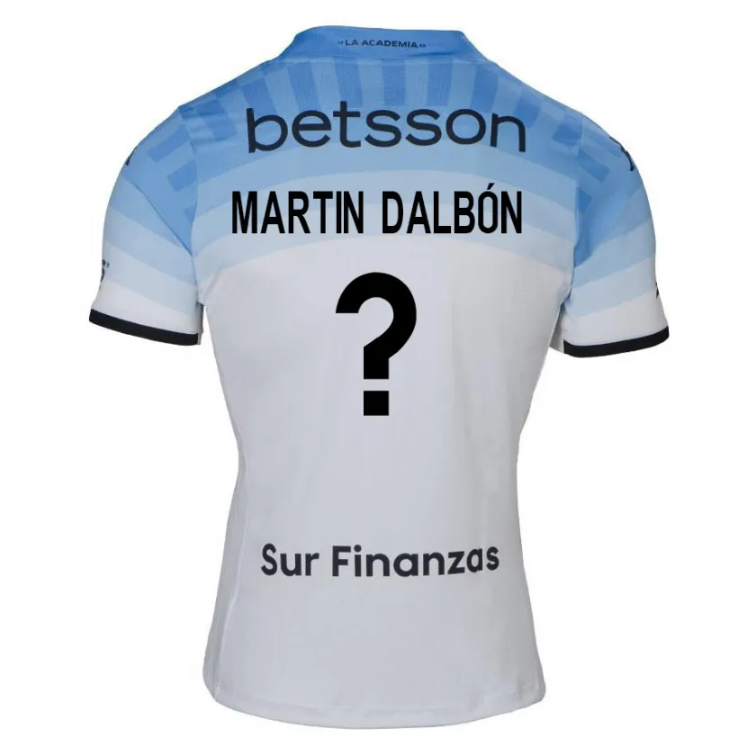 Danxen Niño Camiseta Juan Martin Dalbón #0 Blanco Azul Negro 2ª Equipación 2024/25 La Camisa