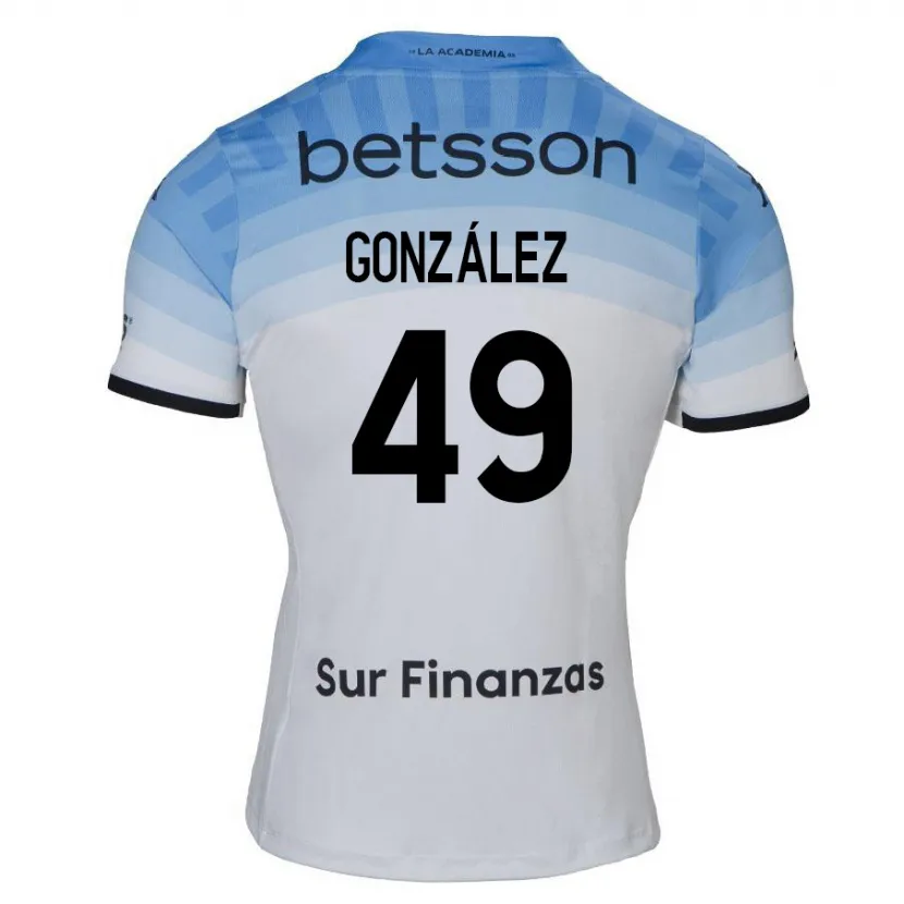 Danxen Niño Camiseta David González #49 Blanco Azul Negro 2ª Equipación 2024/25 La Camisa