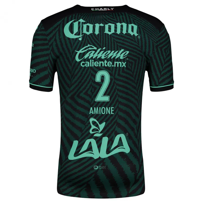 Danxen Niño Camiseta Bruno Amione #2 Verde Negro 2ª Equipación 2024/25 La Camisa