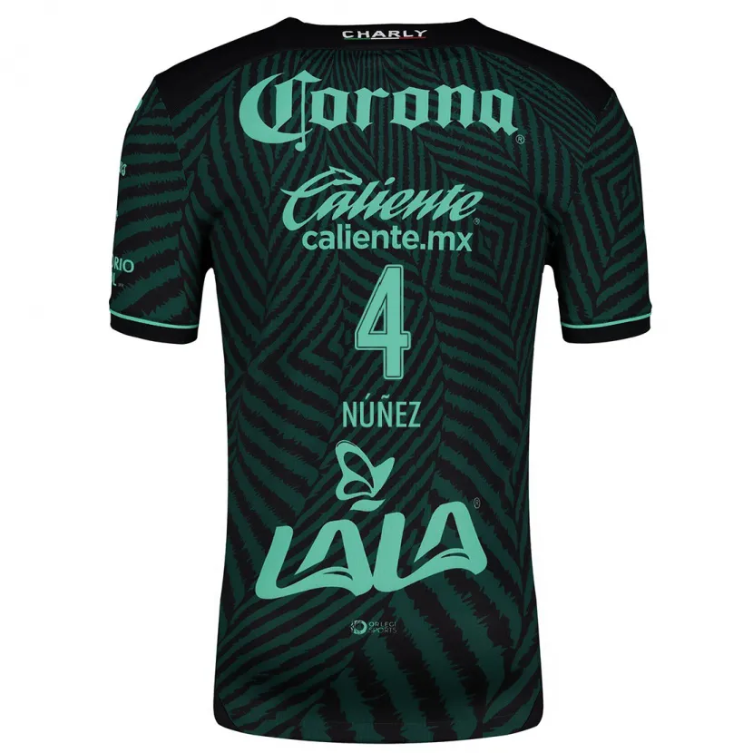 Danxen Niño Camiseta Santiago Núñez #4 Verde Negro 2ª Equipación 2024/25 La Camisa