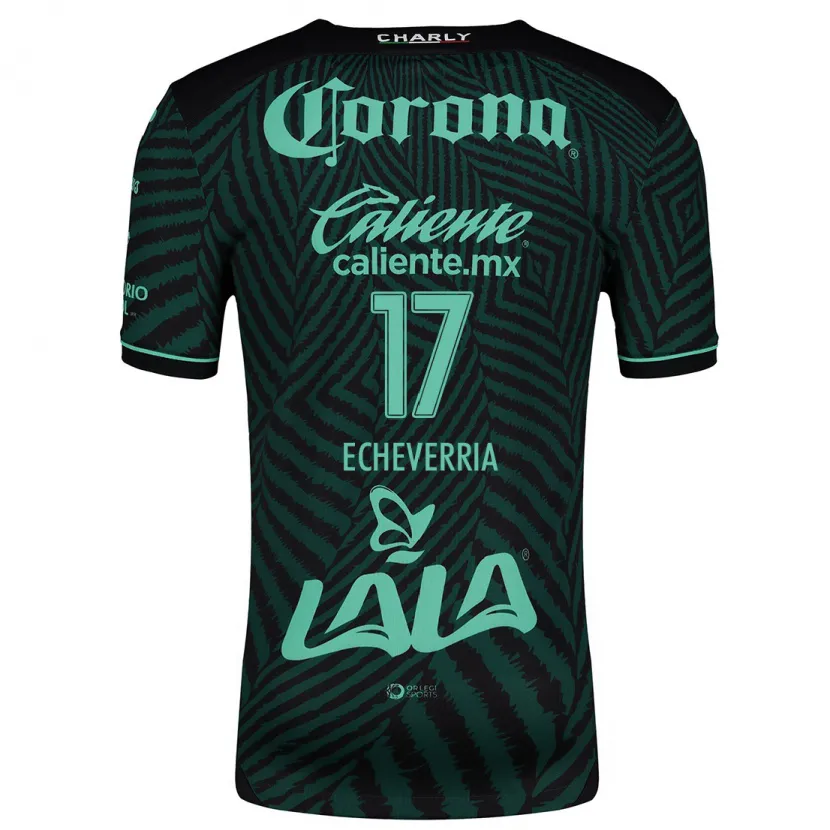 Danxen Niño Camiseta Emmanuel Echeverría #17 Verde Negro 2ª Equipación 2024/25 La Camisa