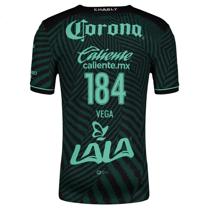 Danxen Niño Camiseta Luis Vega #184 Verde Negro 2ª Equipación 2024/25 La Camisa