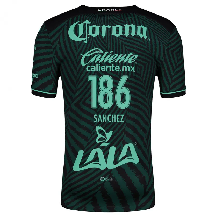 Danxen Niño Camiseta David Sánchez #186 Verde Negro 2ª Equipación 2024/25 La Camisa