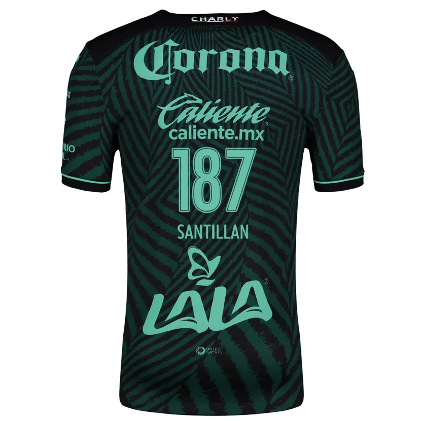 Danxen Niño Camiseta Emilio Santillán #187 Verde Negro 2ª Equipación 2024/25 La Camisa