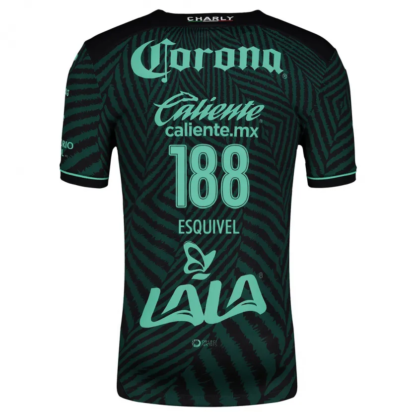 Danxen Niño Camiseta Bruno Esquivel #188 Verde Negro 2ª Equipación 2024/25 La Camisa