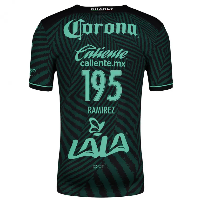 Danxen Niño Camiseta Jesús Ramírez #195 Verde Negro 2ª Equipación 2024/25 La Camisa