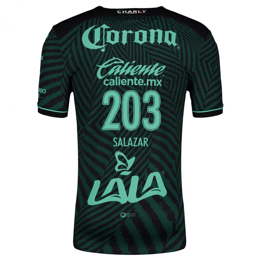 Danxen Niño Camiseta Roberto Salazar #203 Verde Negro 2ª Equipación 2024/25 La Camisa