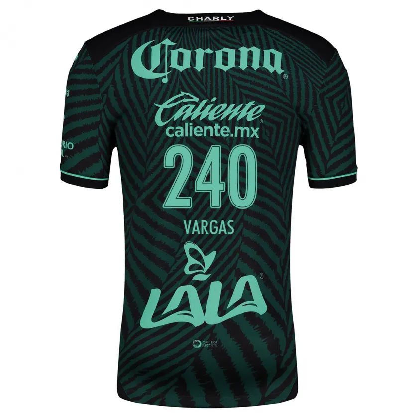 Danxen Niño Camiseta Diego Vargas #240 Verde Negro 2ª Equipación 2024/25 La Camisa