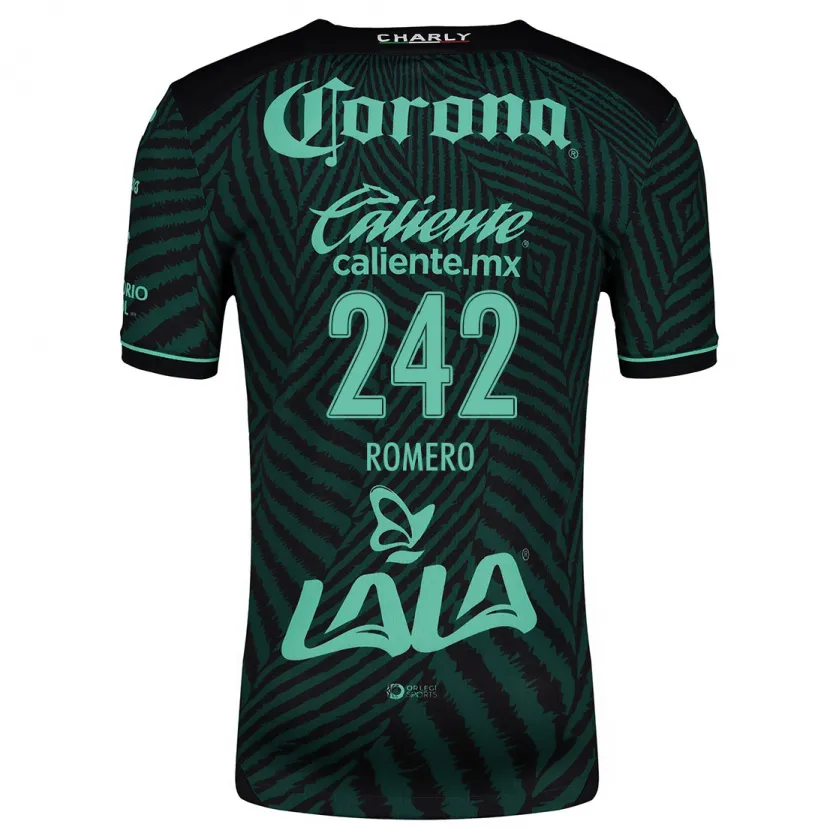 Danxen Niño Camiseta Ángel Romero #242 Verde Negro 2ª Equipación 2024/25 La Camisa