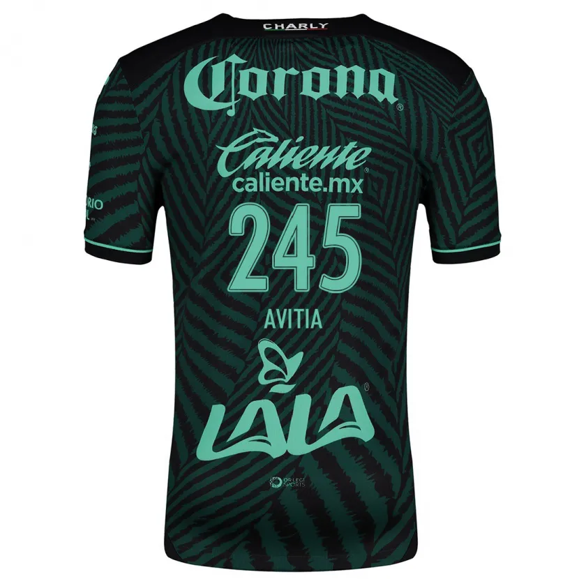 Danxen Niño Camiseta Samuel Avitia #245 Verde Negro 2ª Equipación 2024/25 La Camisa