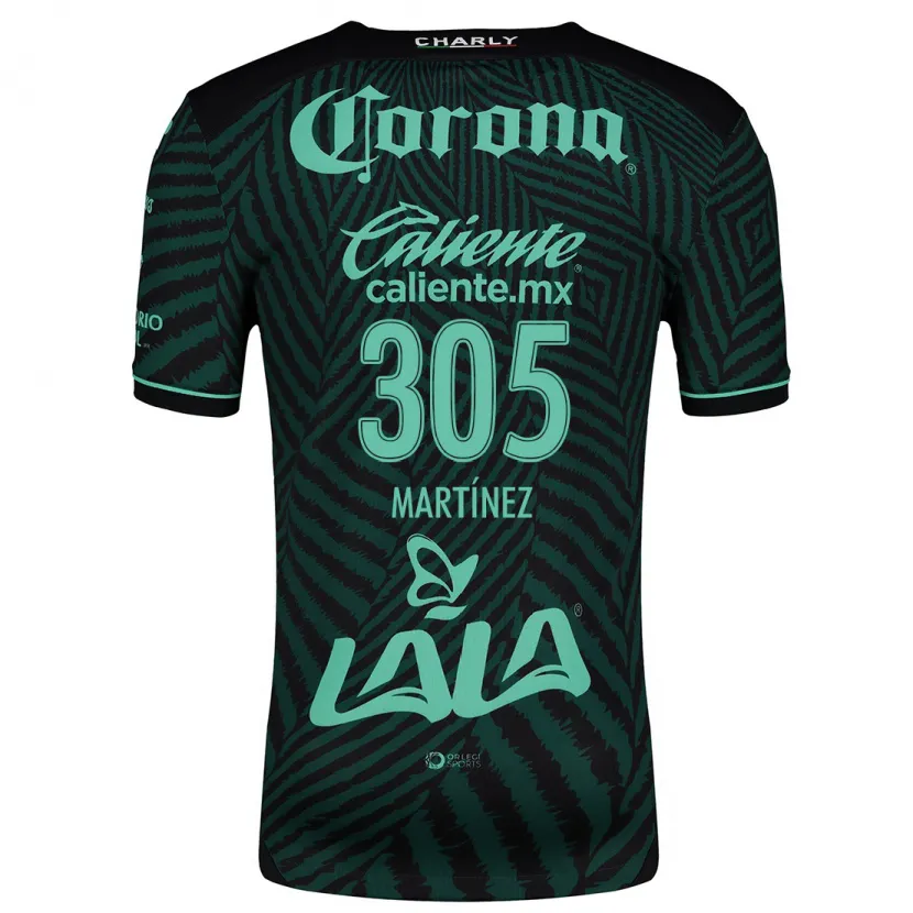 Danxen Niño Camiseta Cristian Martínez #305 Verde Negro 2ª Equipación 2024/25 La Camisa