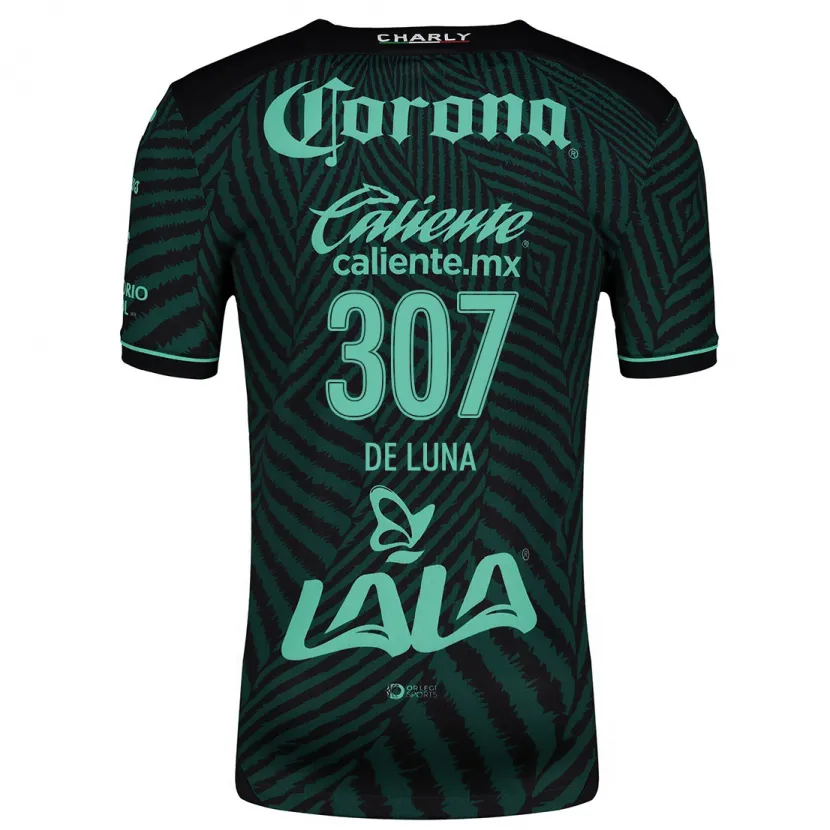 Danxen Niño Camiseta Eduardo De Luna #307 Verde Negro 2ª Equipación 2024/25 La Camisa